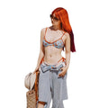 Push-Up Effect, Printed Pattern, Two-Piece Swimwear for Women