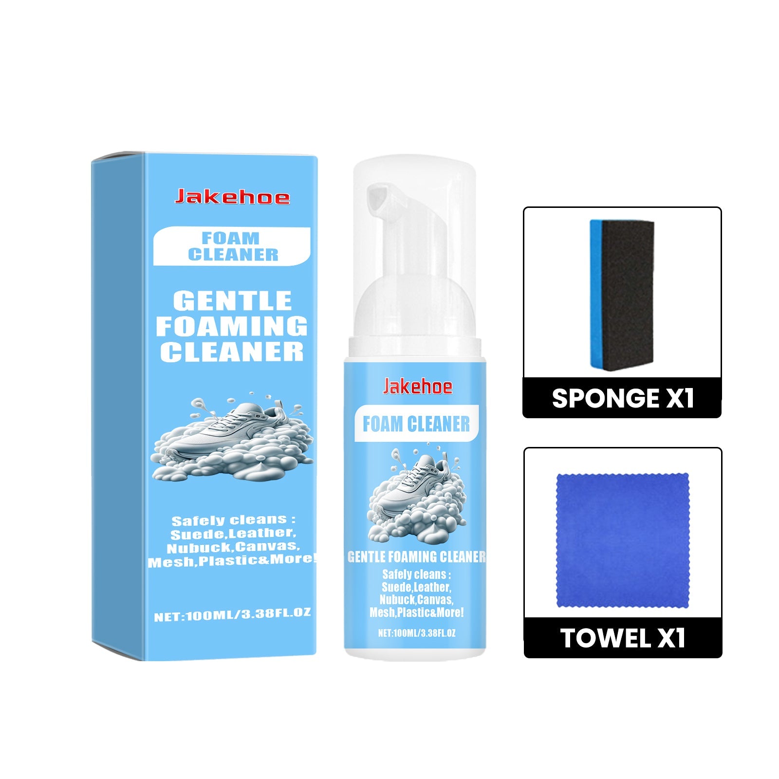 Foam Sneaker Cleaner, Small White Shoes Clean Stains Yellow Oxidation Portable No-Wash Cleaning