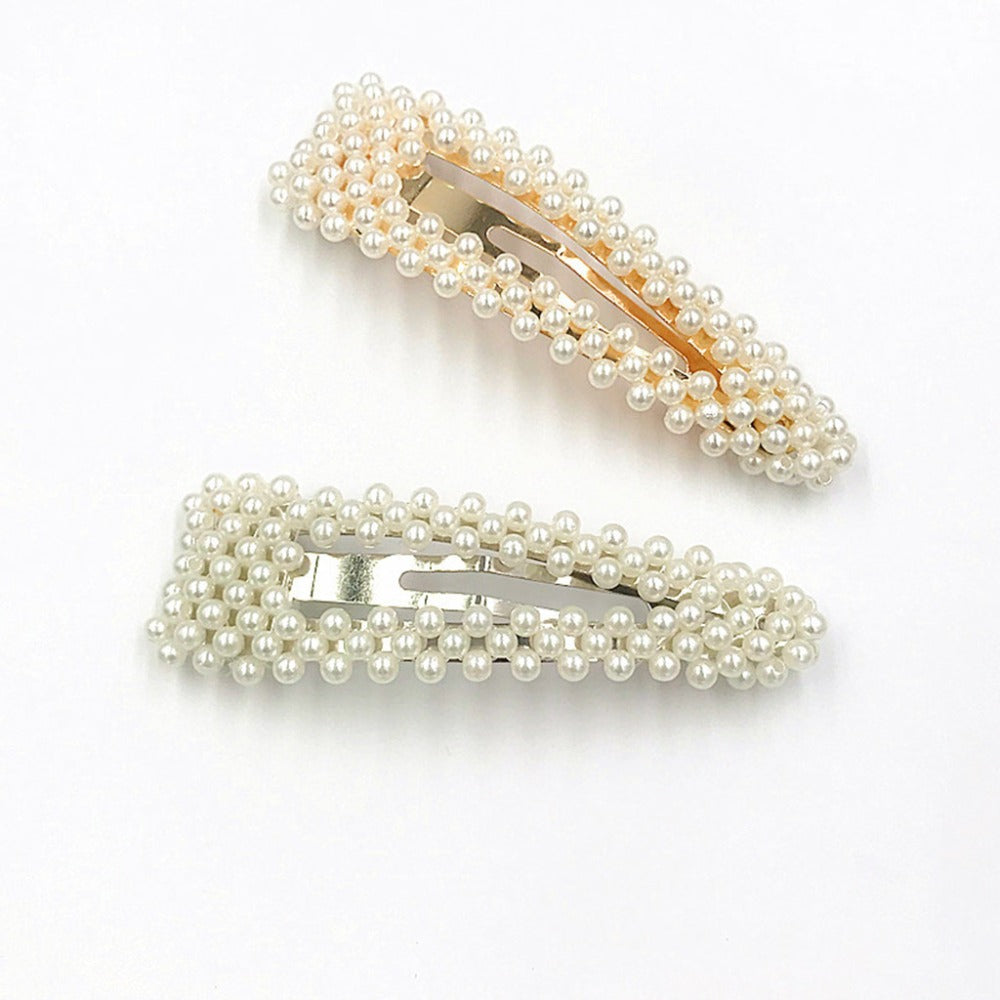 Women Bridal Vintage Faux Pearl Wrapped Hairpins Girl Glitter Accessory Gold/Silver Metal Alloy Hair Clip Water Drop Wedding
