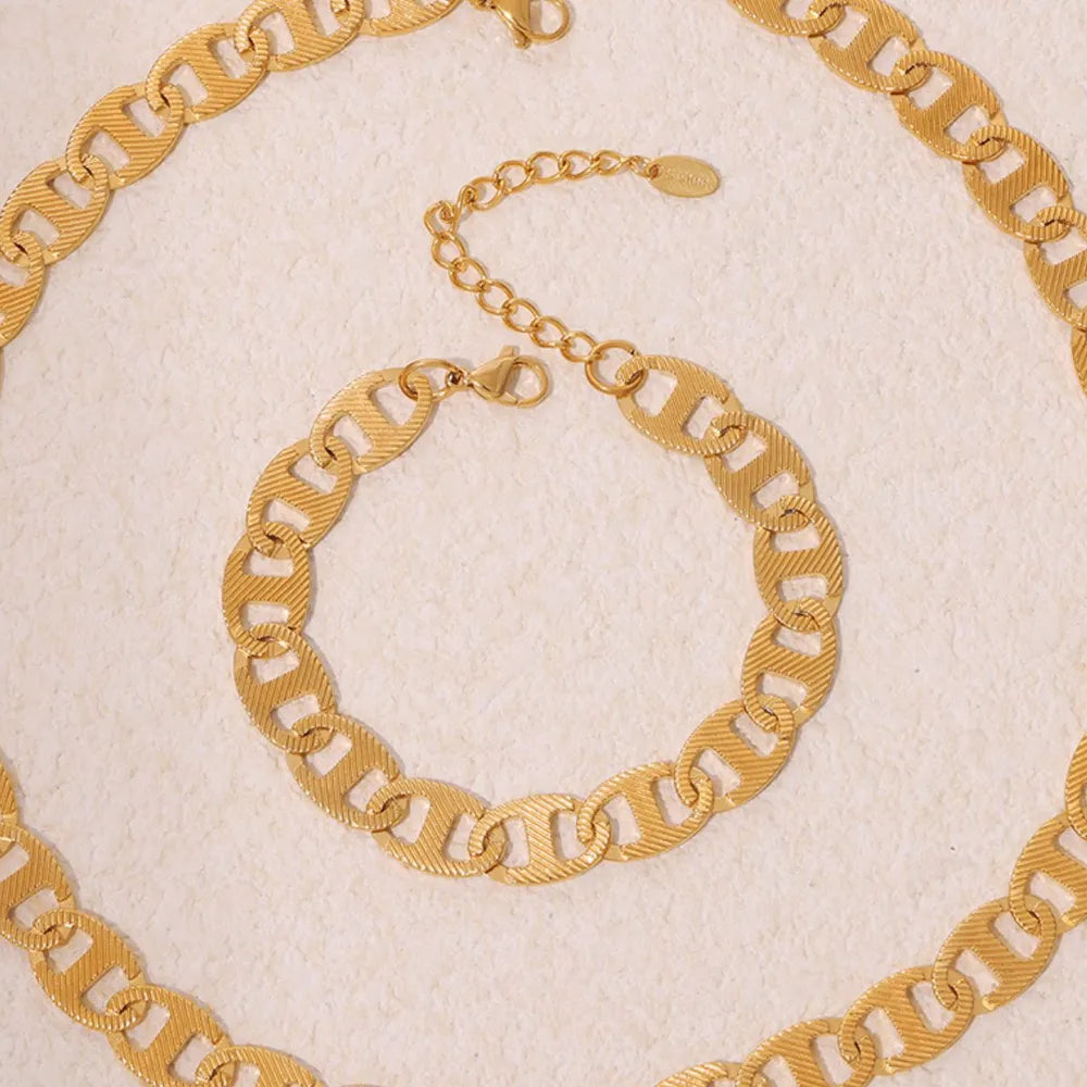 Handmade chain plated with genuine gold titanium steel material women's bracelet