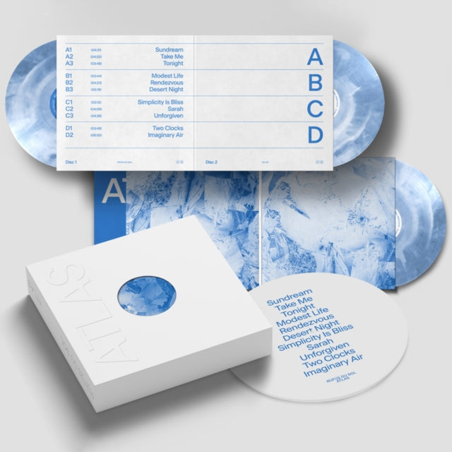 Rufus Du Sol - Solace & Atlas (10 Year Anniversary Box Set/3LP/White & Blue Vinyl/Slipmat) & Live From Joshua Tree (Transparent Light Bue LP Vinyl) (I)