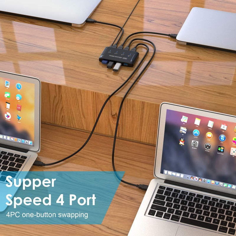 USB 3.0 multi interface four in four out hub printer sharer multi computer shared switch