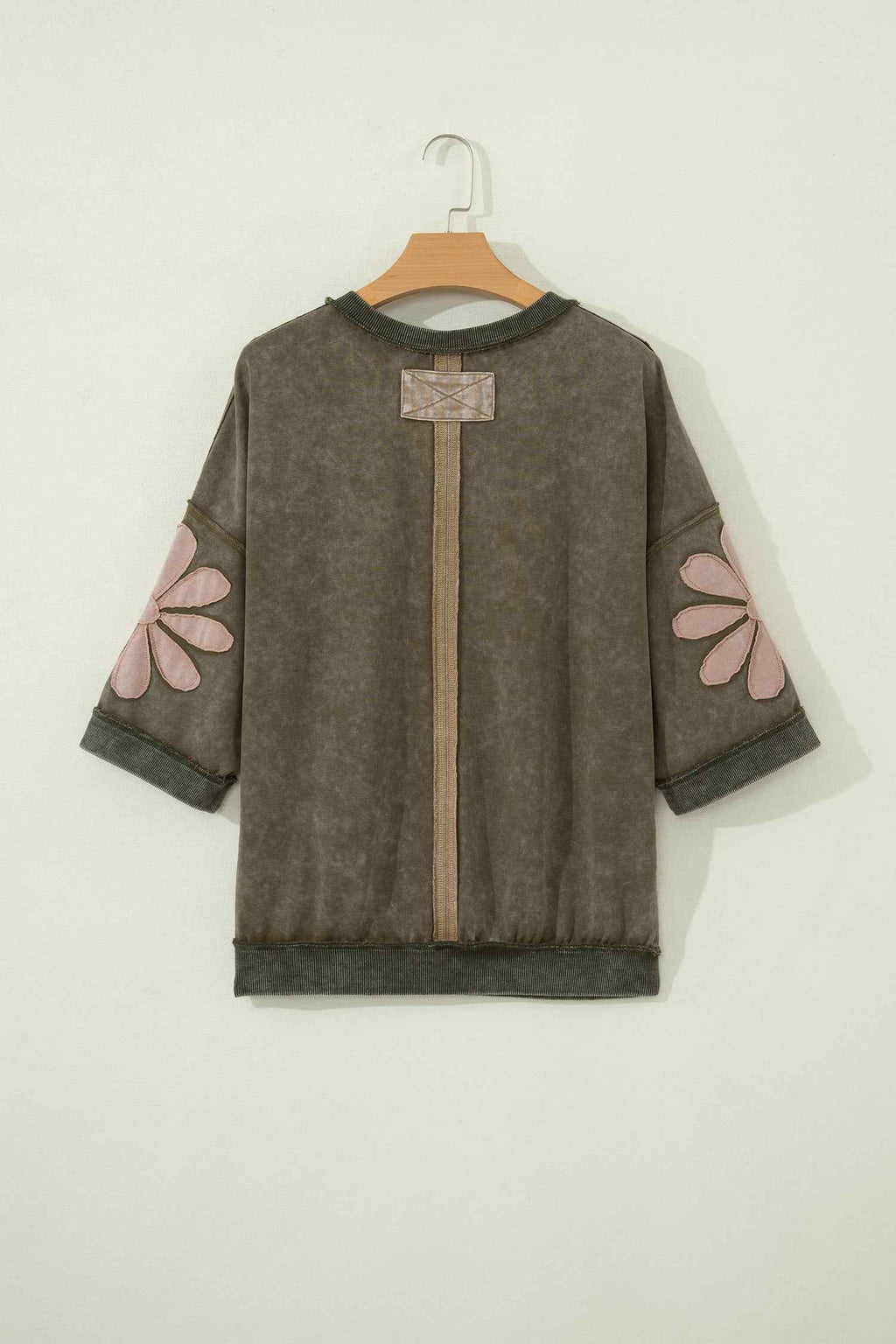 Floral Patchwork Mineral Wash Exposed Seam Top