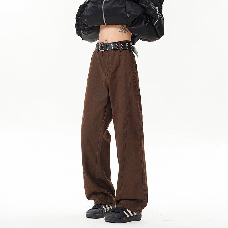 Vintage Asymmetric Flared Denim Pants for Men