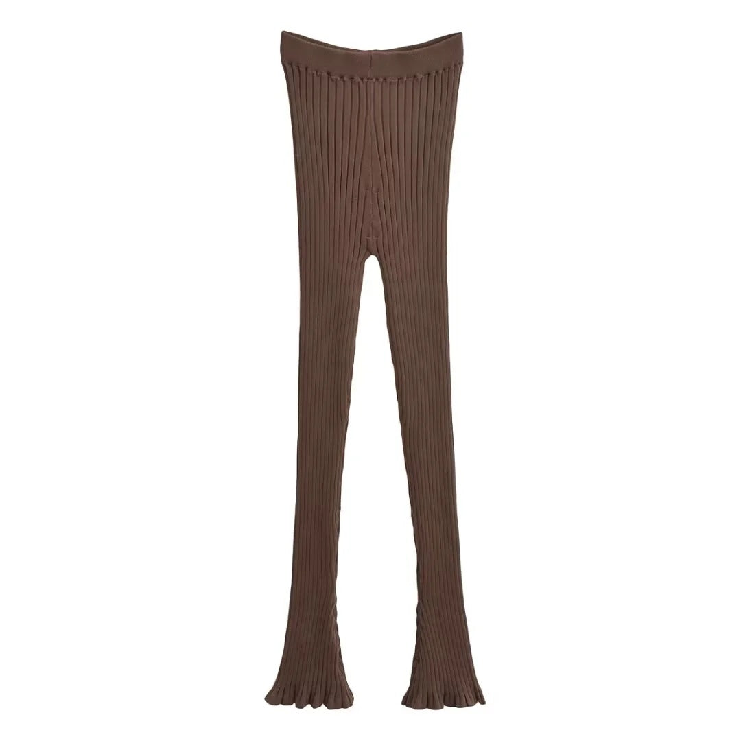 Bell bottom pants, long pants, women's autumn and winter new style, vertical groove strip, slim fit and slimming, floor length pants
