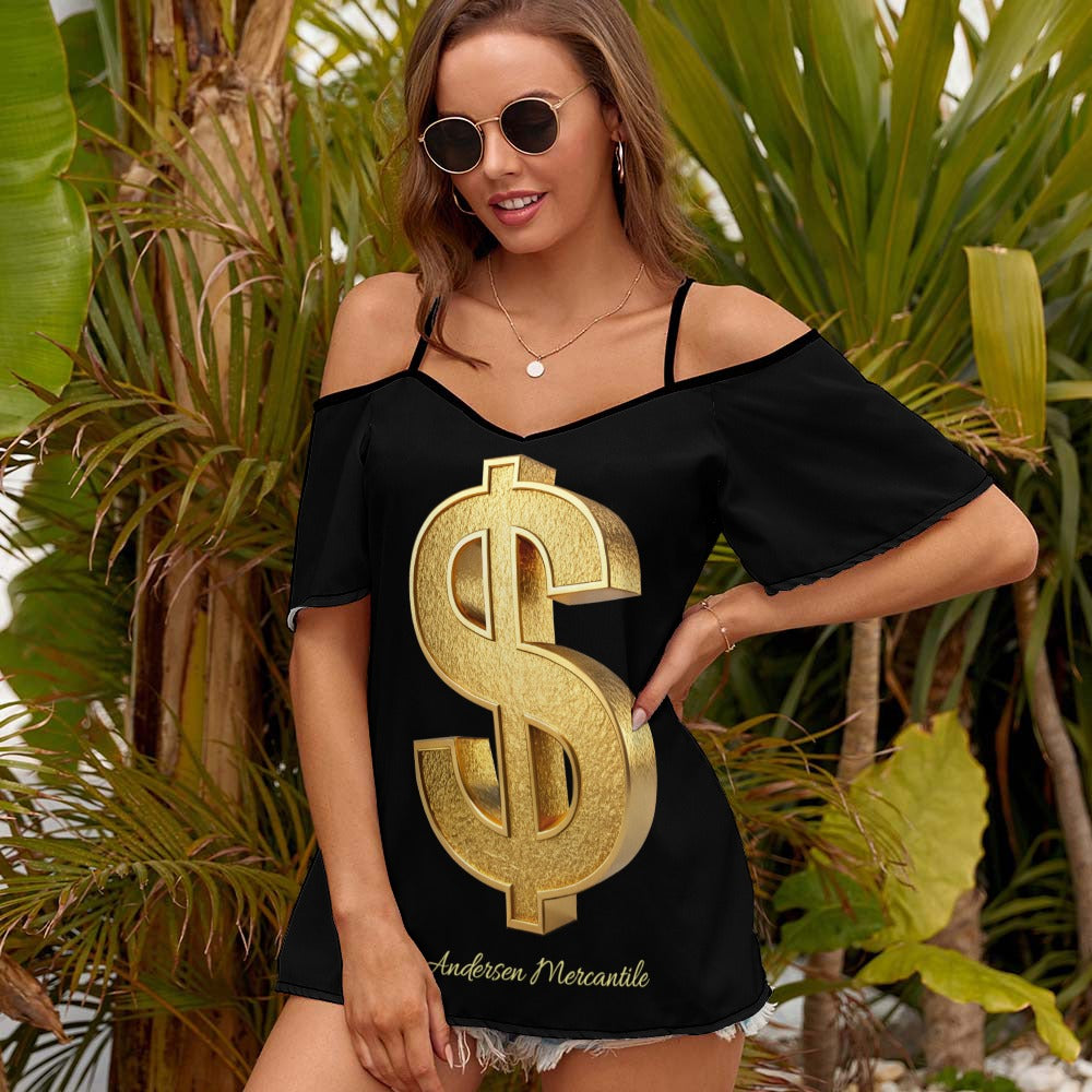 Casual Ladies Off Shoulder Sling Short Sleeve Top