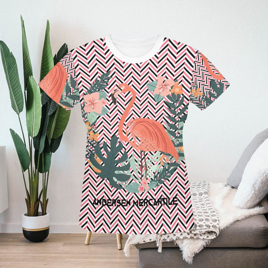 Women's All Over Print T-shirt Collar solid color（Made in Queen，Ships to USA Only）