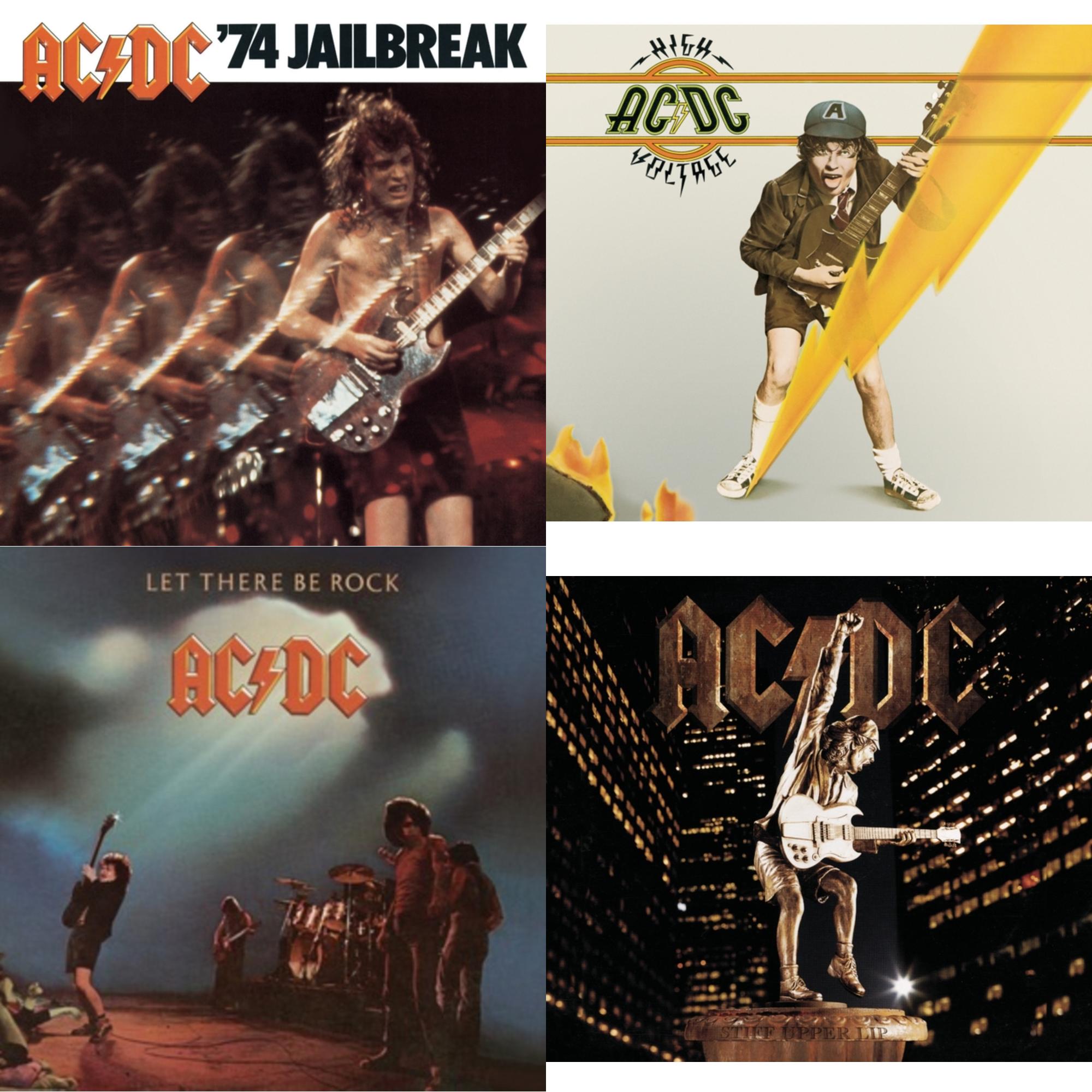 74 Jailbreak & High Voltage & Let There Be Rock & Stiff Upper Lip
