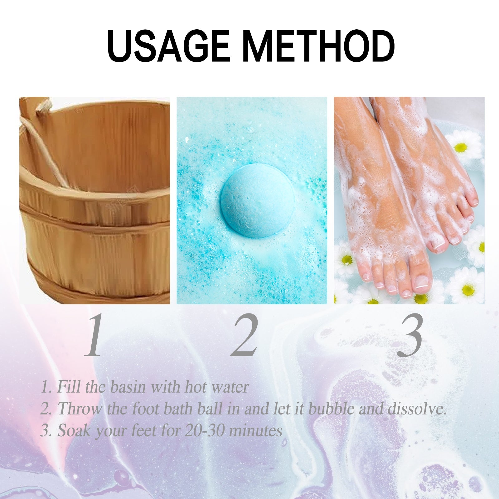 Foot Bath Ball, Repair Heel Dry Crack Skin Relief Physical Discomfort Cold Moisturizing Foot Care Ball