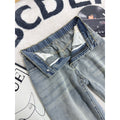 Deconstructed Plaid Patchwork Denim Pants for Men
