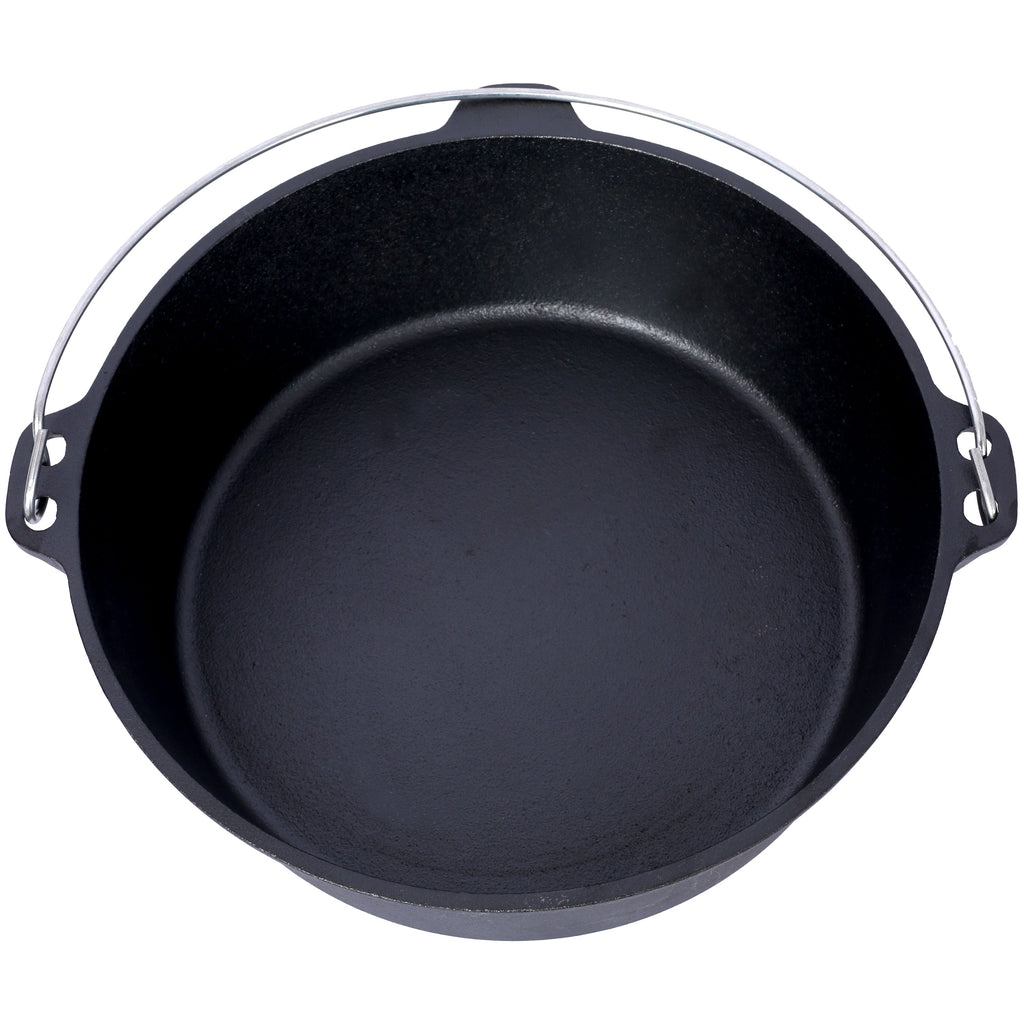 ast iron Dutch oven with lid, outdoor camping deep pot, used for camping, cooking, barbecue and leg rest, 8 Quart