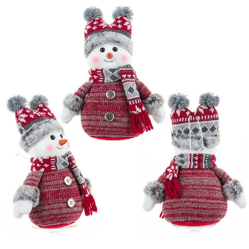 Doll Lei Feng Hat Scarf Snowman Doll Window Display Cute Christmas Snowman Cloth Doll