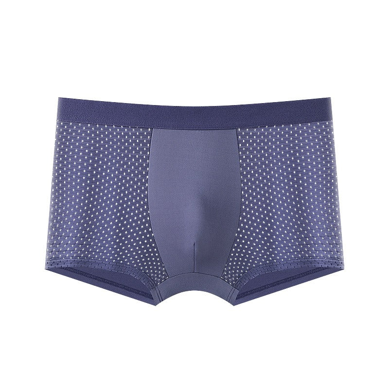 Men's boxer briefs ice silk large size breathable summer seamless four-corner mesh men's pants