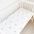 Baby fitted sheet pure cotton plus cotton sheets ins Japanese and Korean style quilted embroidered newborn sheets autumn and winter children's mattress