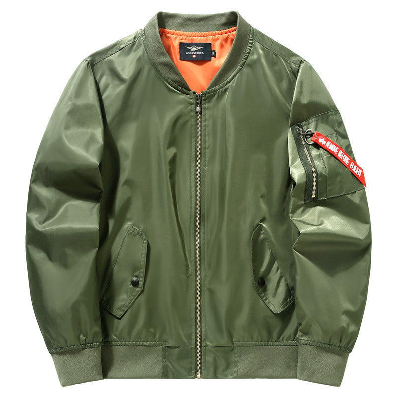 Men's autumn and winter new item plus plus size fat guy sports casual cotton jacket Air Force One MA1 pilot