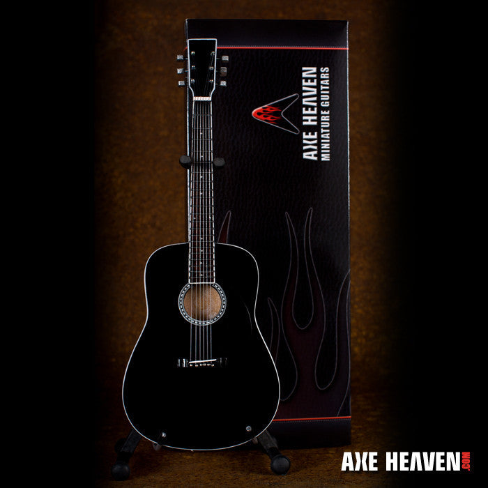 Classic Black Finish Miniature Acoustic Guitar Replica Collectible