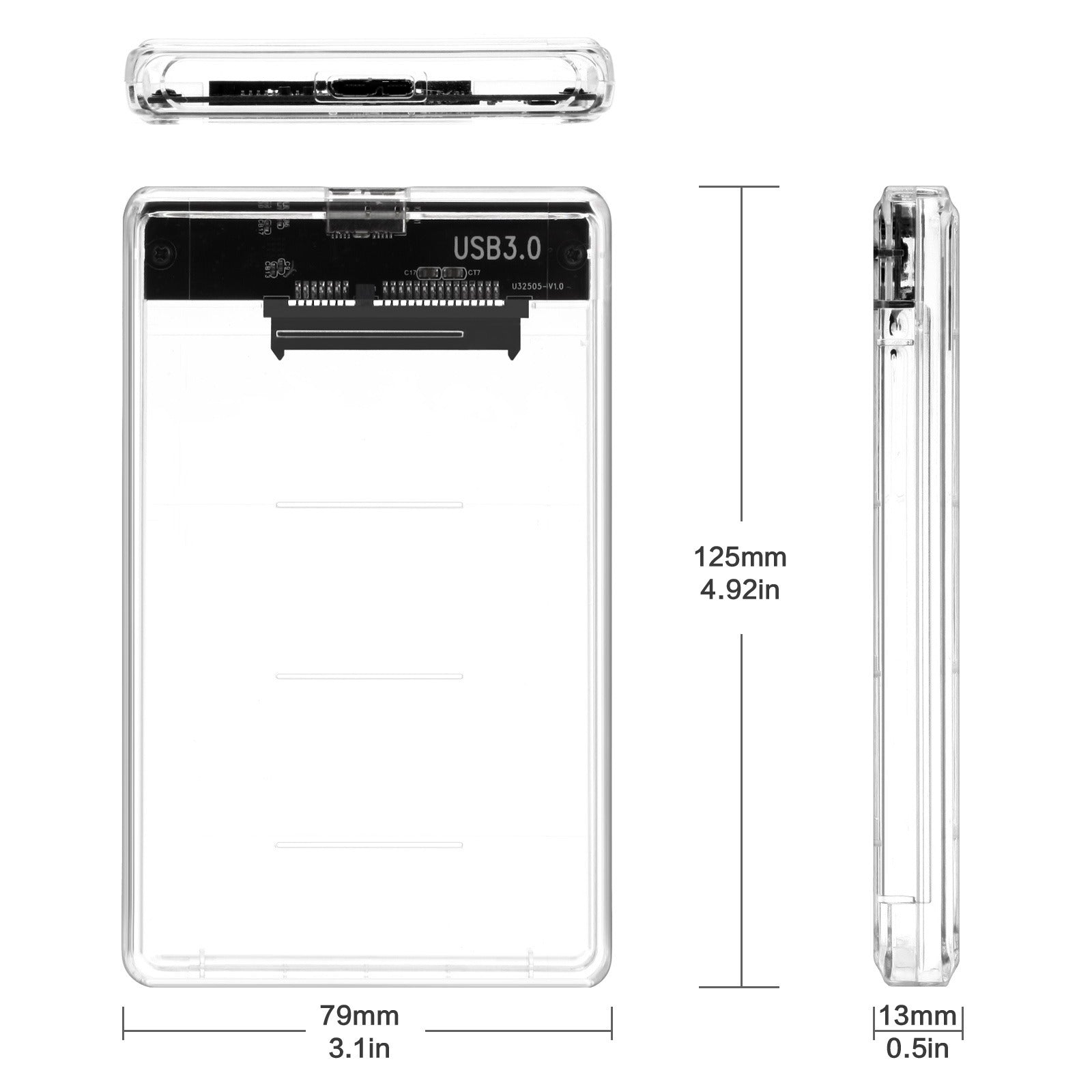 2.5-inch tool free transparent hard drive case 3.0 notebook external portable hard drive case 3.0 SSD