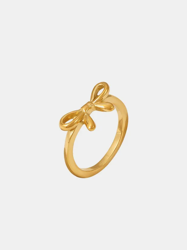 Bow ring stainless steel ins style jewelry