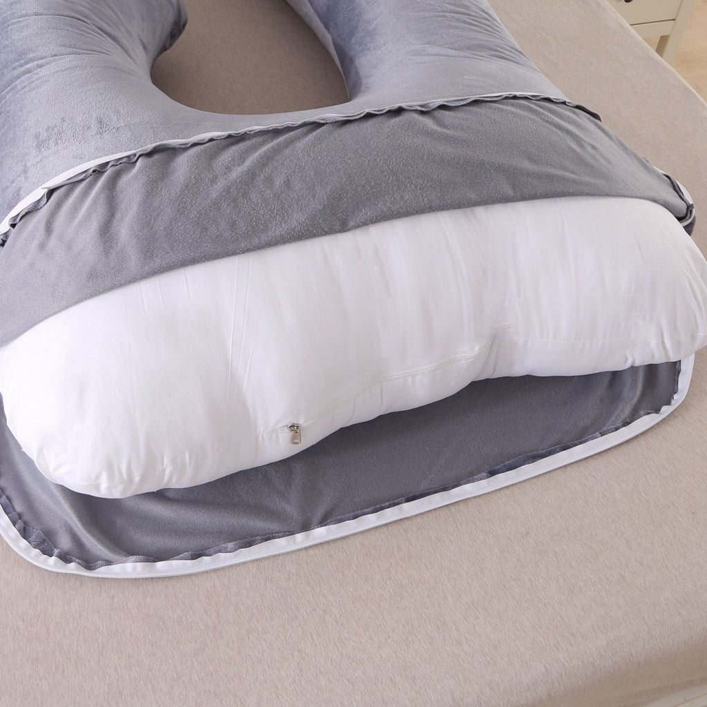 Pregnant women's detachable crystal velvet G-type side lying waist protection pillow