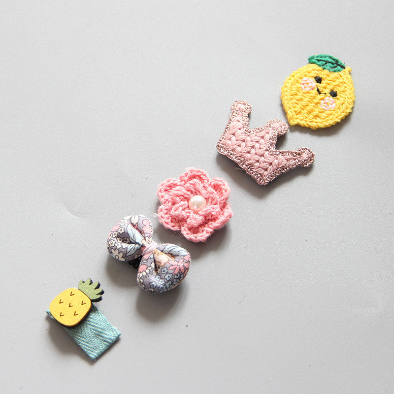 Children's Girls Hair Clip Headwear Crown Korean Little Princess Hair Ornaments Baby Hair Clip Set