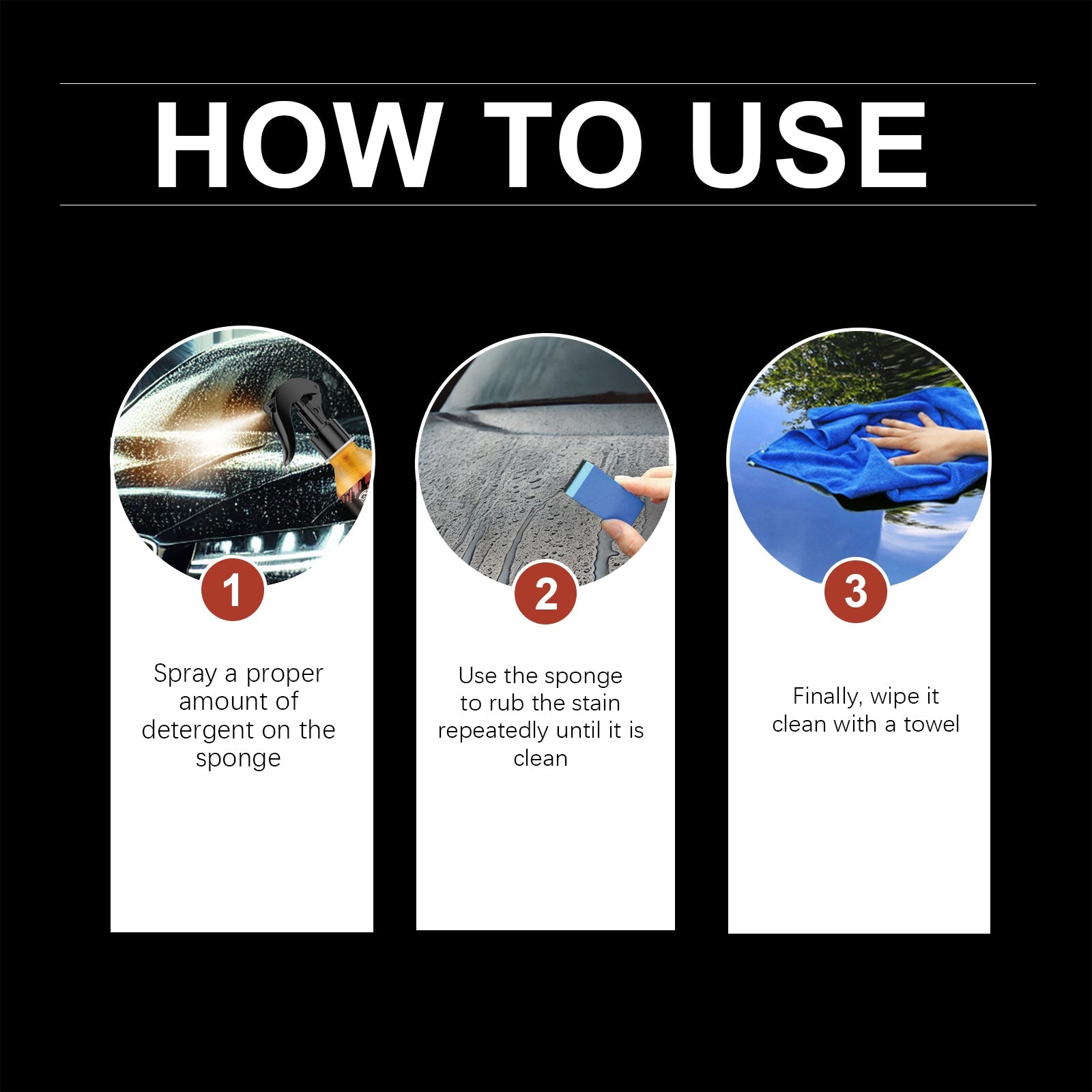Car Water Stain Cleaner Car Stain Remover Polish Gentle Care Car Paint Gap Cleaning Spray