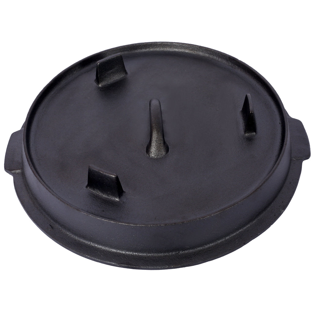 ast iron Dutch oven with lid, outdoor camping deep pot, used for camping, cooking, barbecue and leg rest, 8 Quart
