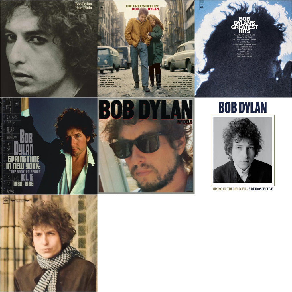 Infidels (150G/Dl Insert) & Springtime In New York: The Bootleg Series Vol. 16 (1980-1985) (2LP) & Blonde On Blonde & Mixing Up The Medicine & Hard Rain (150G/Dl Card) & Freewheelin Bob Dylan (140G/Dl Code) & Greatest Hits (150G/Dl Card)
