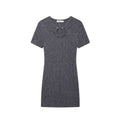 European and American winter new style low neck short sleeved gray knitted slim fit dress for women
