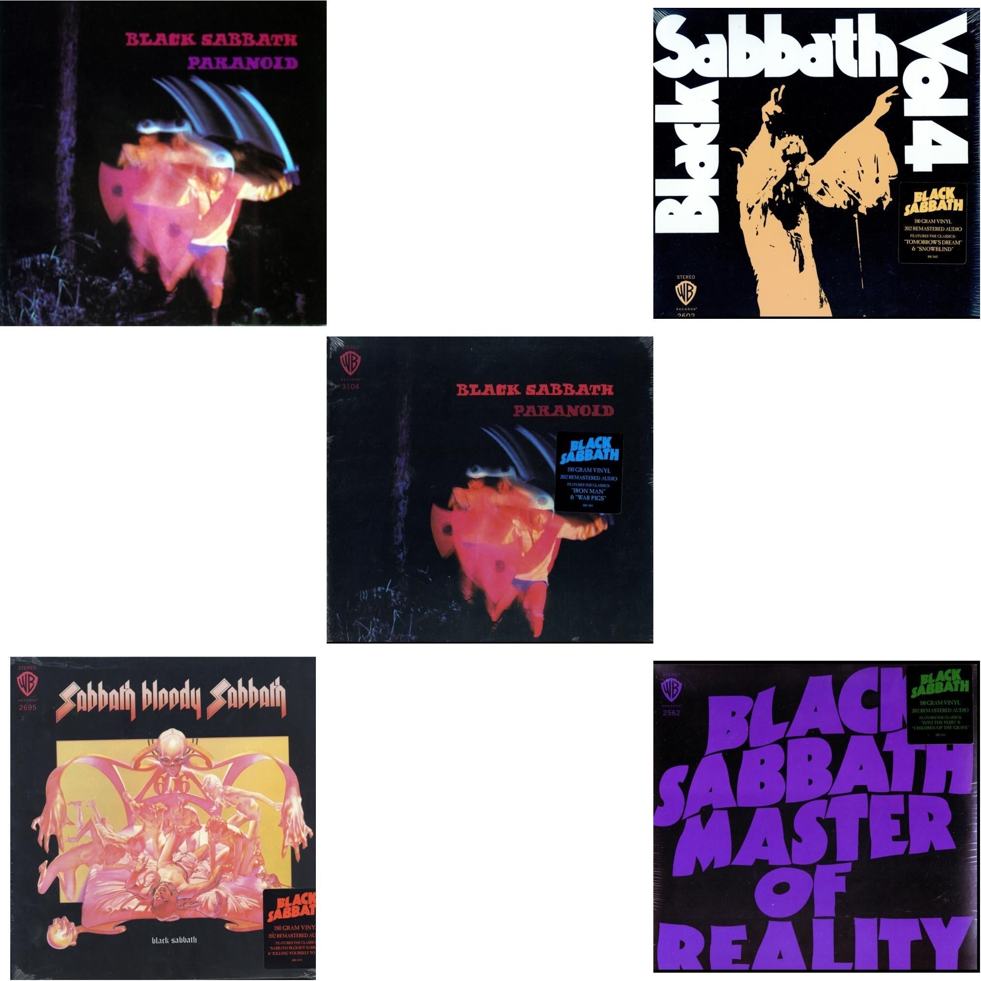 Vol. 4 (180G) & Sabbath Bloody Sabbath (180G) & Paranoid (180G) & Master Of Reality (180G) & Paranoid