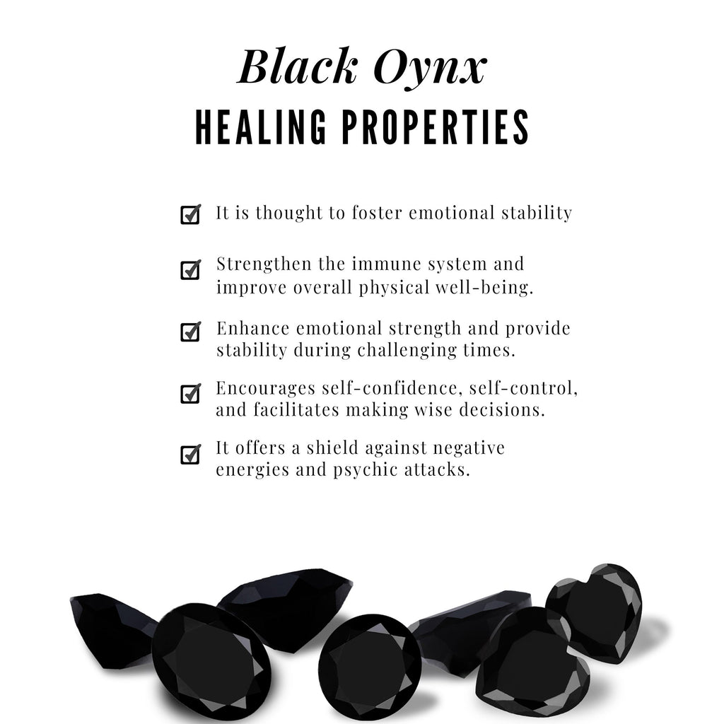 Genuine Pear Shape Black Onyx leaf Stud Earrings With Certificate