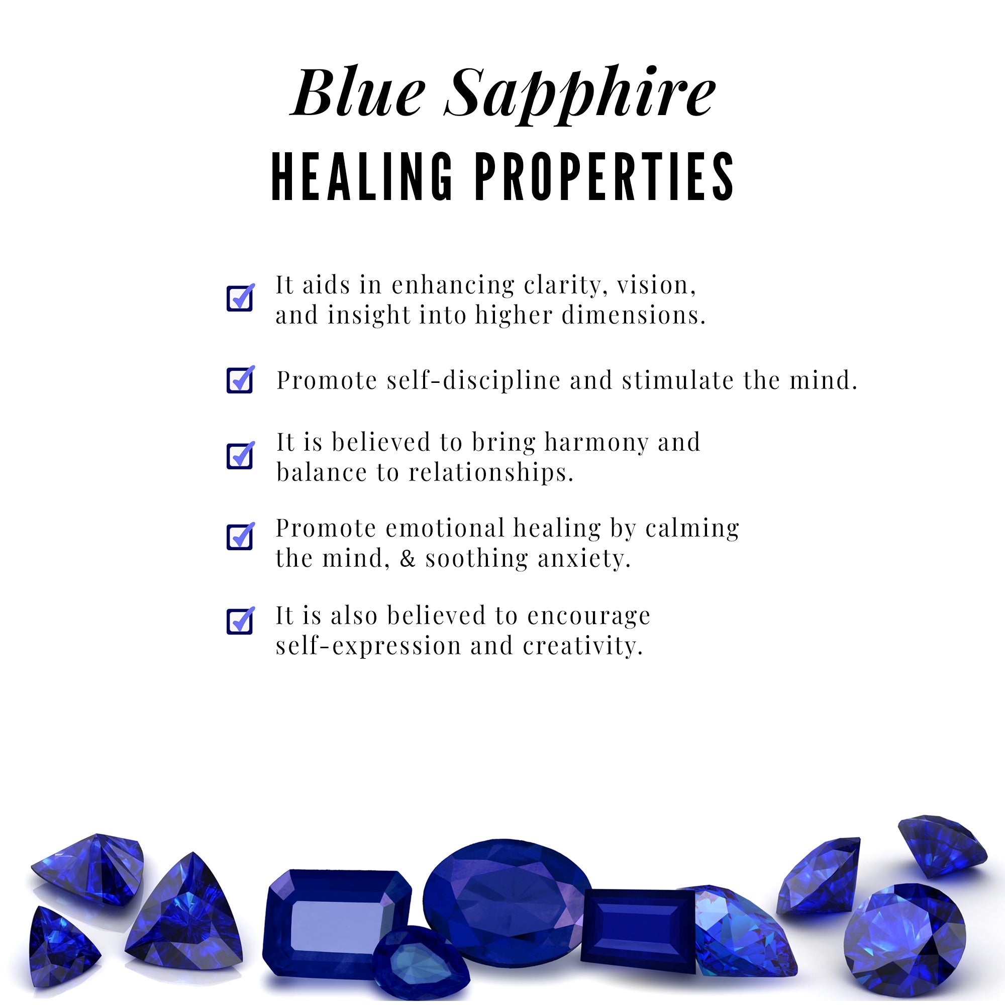 Real Blue Sapphire Geometric Earring for Conch Piercing