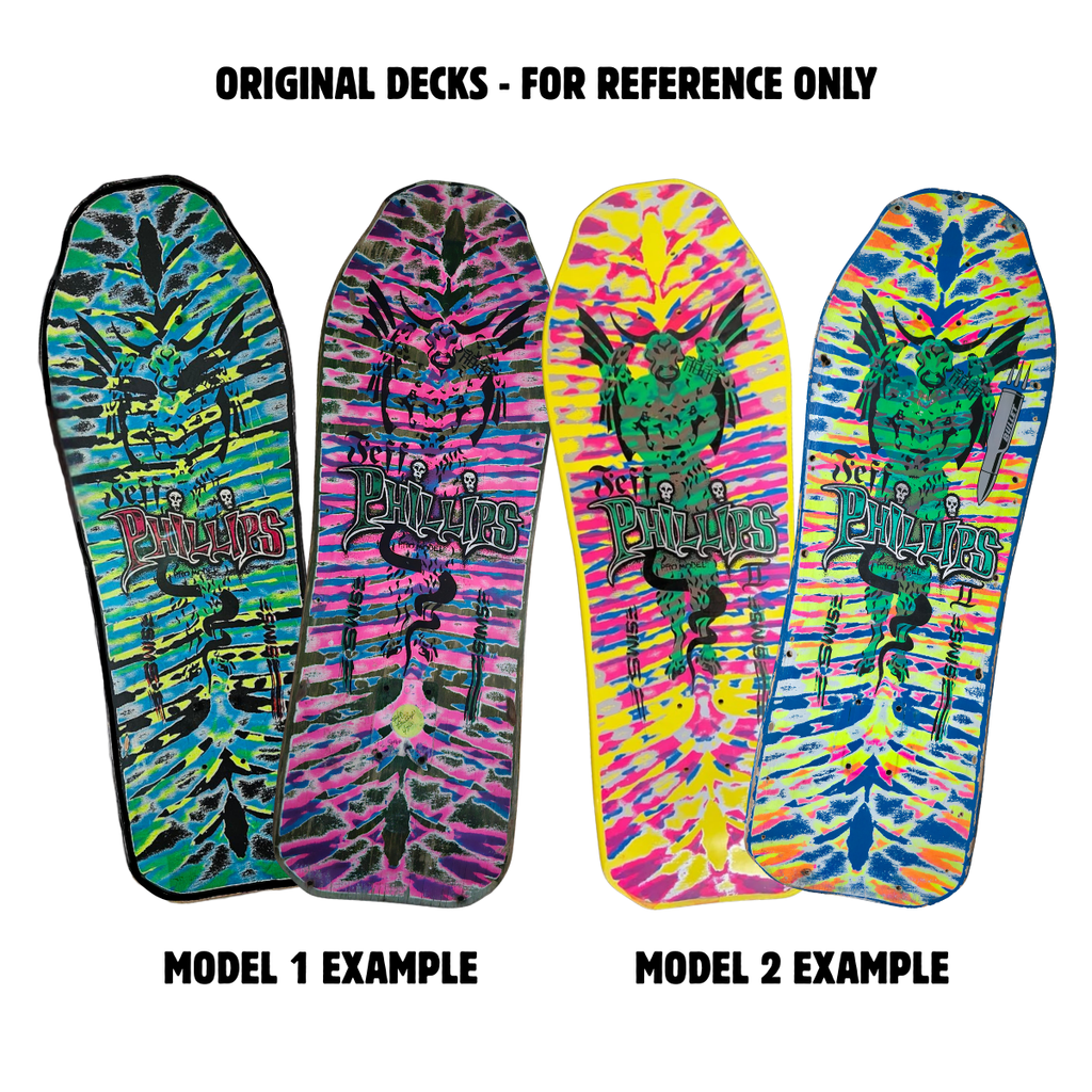 Jeff Phillips TIE DYE DEMON Limited Edition, HAND-PAINTED Deck (1 of 20) (PRE-ORDER, APRIL 2027)