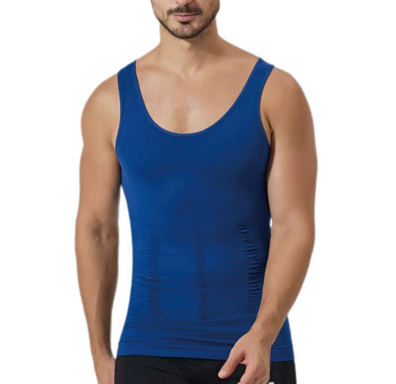 High-Elastic Nylon, Anti-StaticSeamless Men's Shaping Vest for Abdominal Support and Fitness Underwear