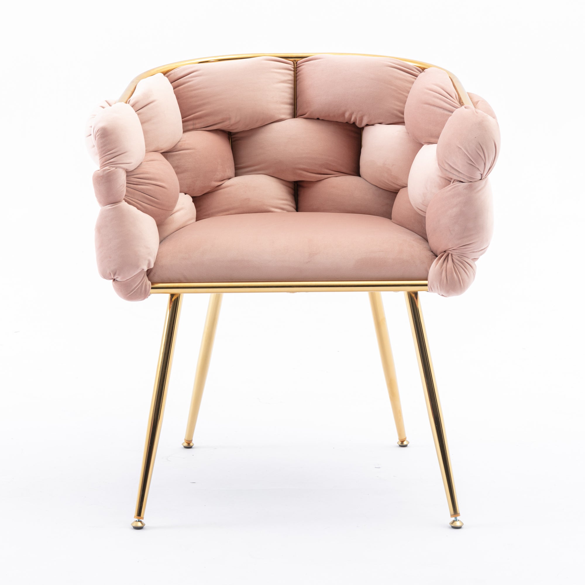 Luxury modern simple leisure velvet single sofa chair bedroom stool manicure table back chair pink set of 2