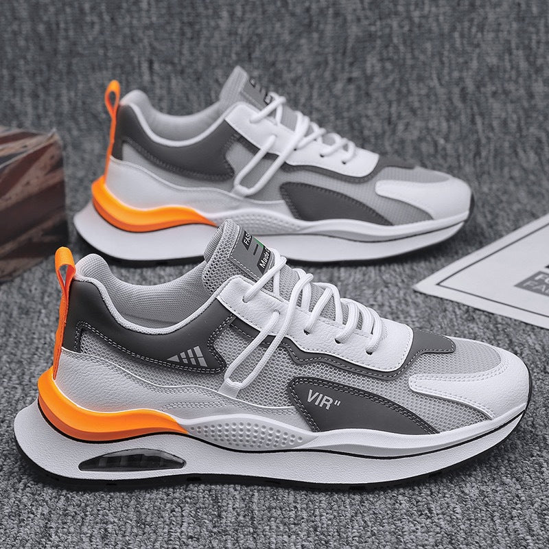 Men's summer new breathable mesh sports shoes men's Korean version trendy versatile thick sole running casual dad shoes men
