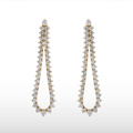 Natural Diamond Graduating Teardrop Hoop Earrings in 14K Yellow Gold – 3.19ctw