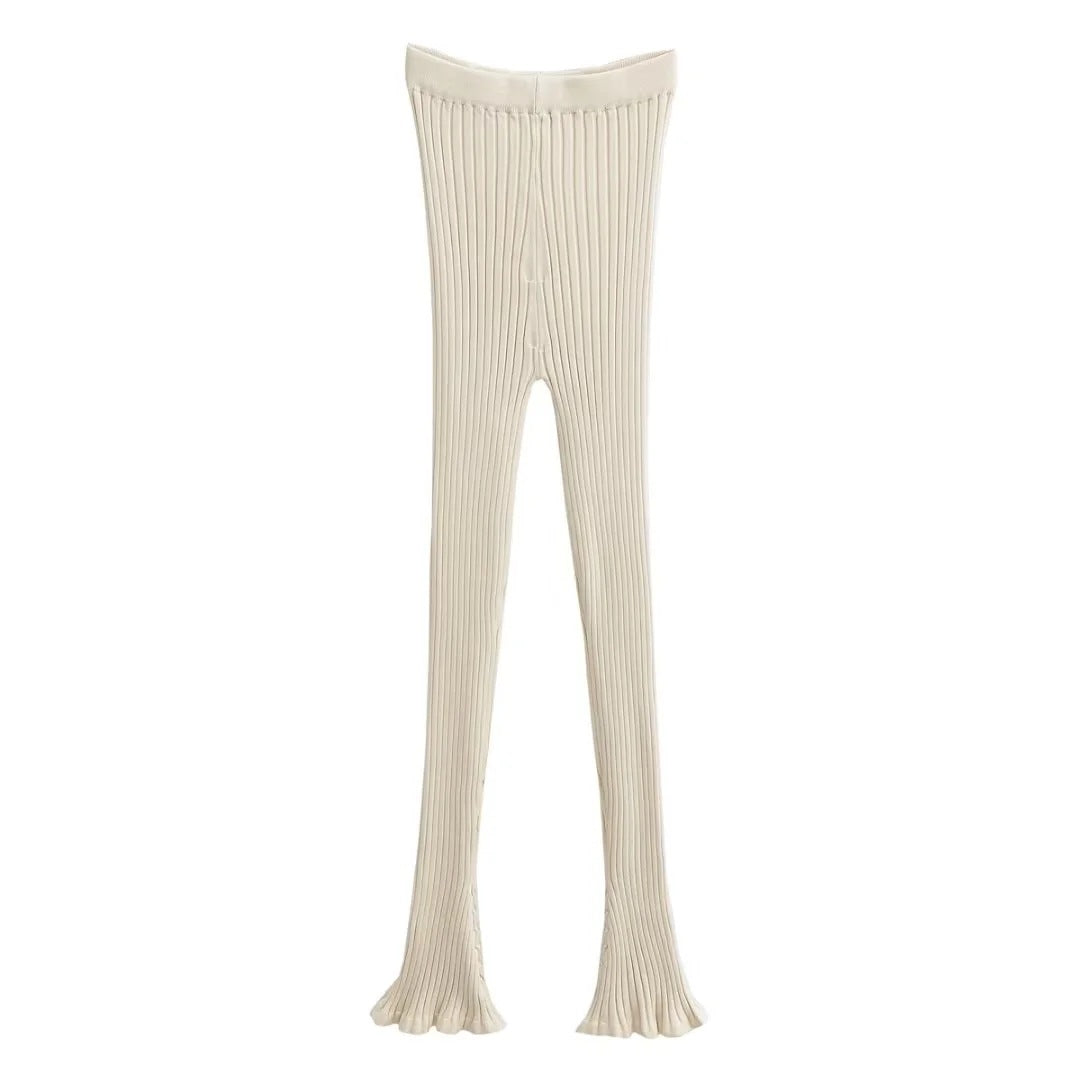 Bell bottom pants, long pants, women's autumn and winter new style, vertical groove strip, slim fit and slimming, floor length pants