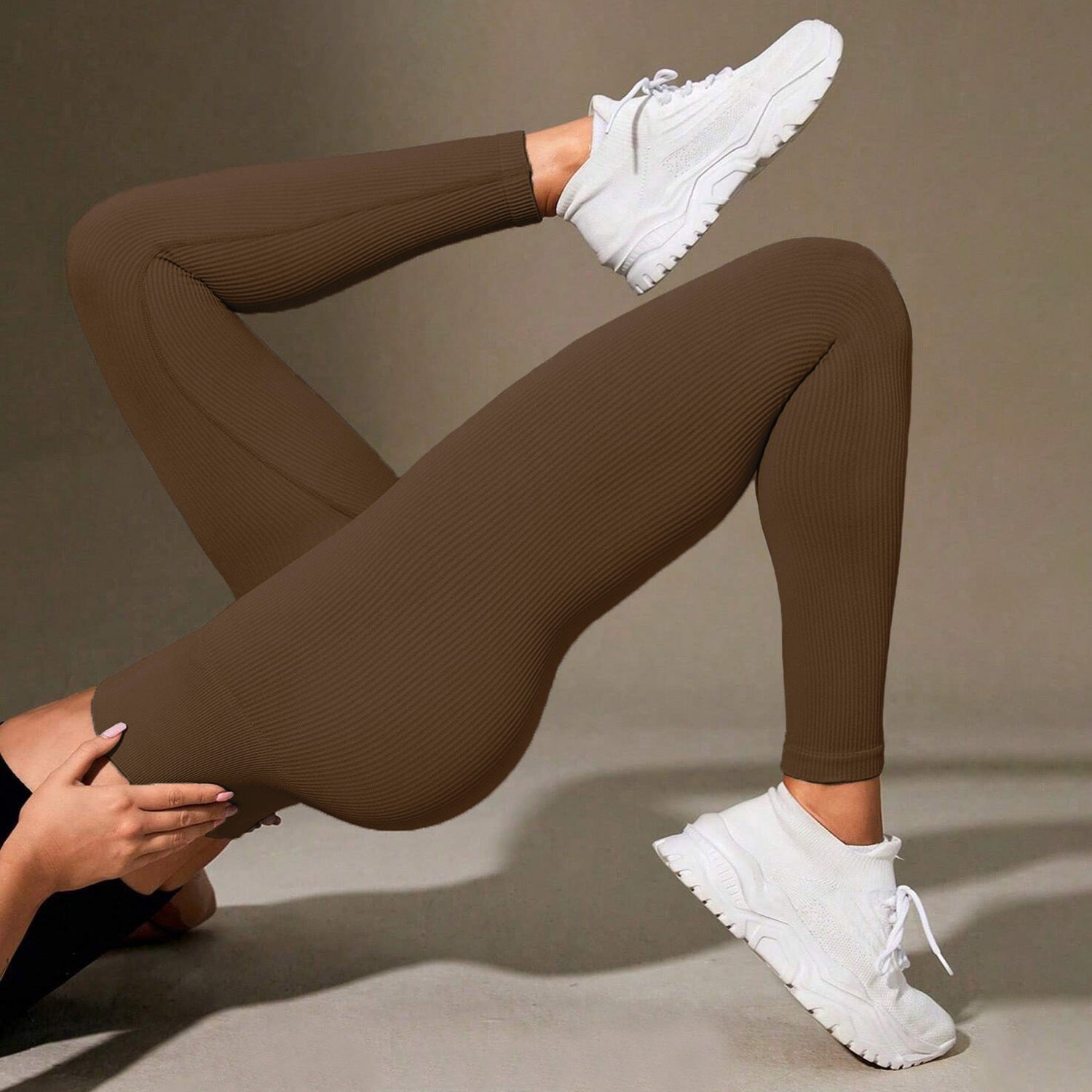 Threaded autumn and winter yoga pants seamless fitness pants high waisted sports yoga clothes leggings