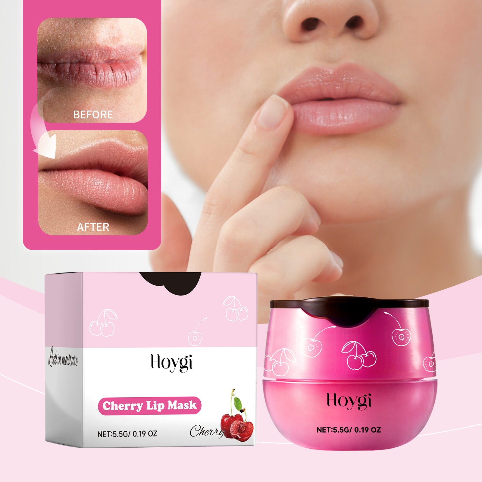 Cherry Lip Mask, Lip Repair, Anti-Cracking, Moisturizing And Fading Lip Lines Lip Care