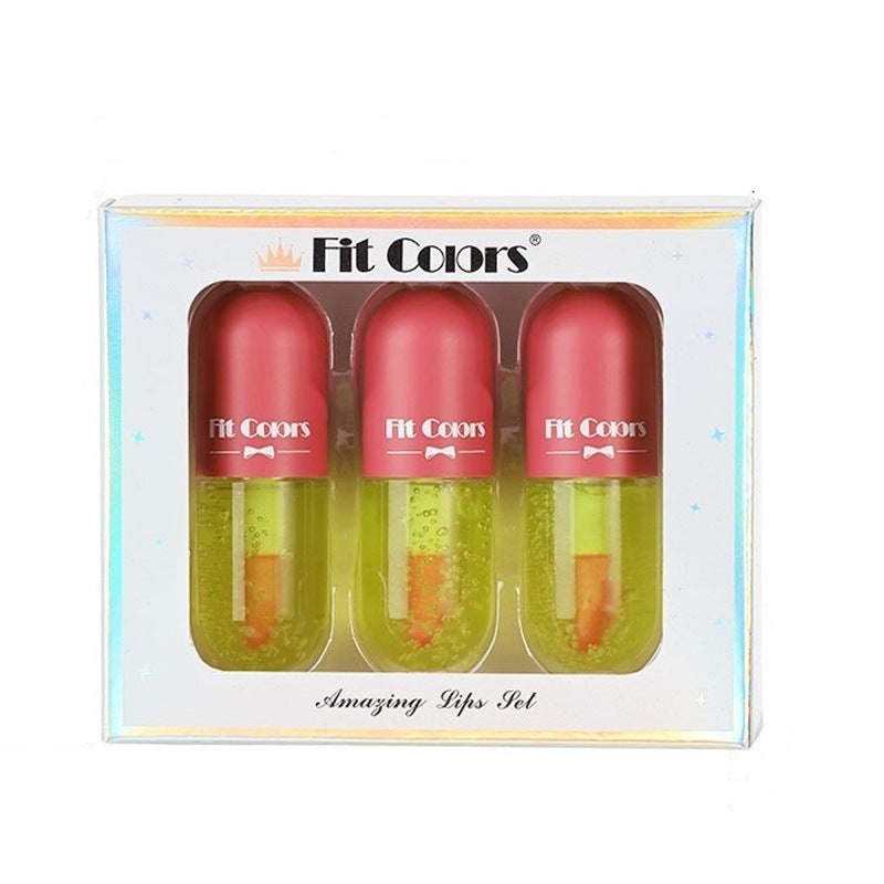 Rich Lip Dye Lip Liquid Partial Pearlescent Fine Flash Moisturizing Hydrating Temperature Controlled Discoloration Lip Oil Lip Gloss Liquid Set Box