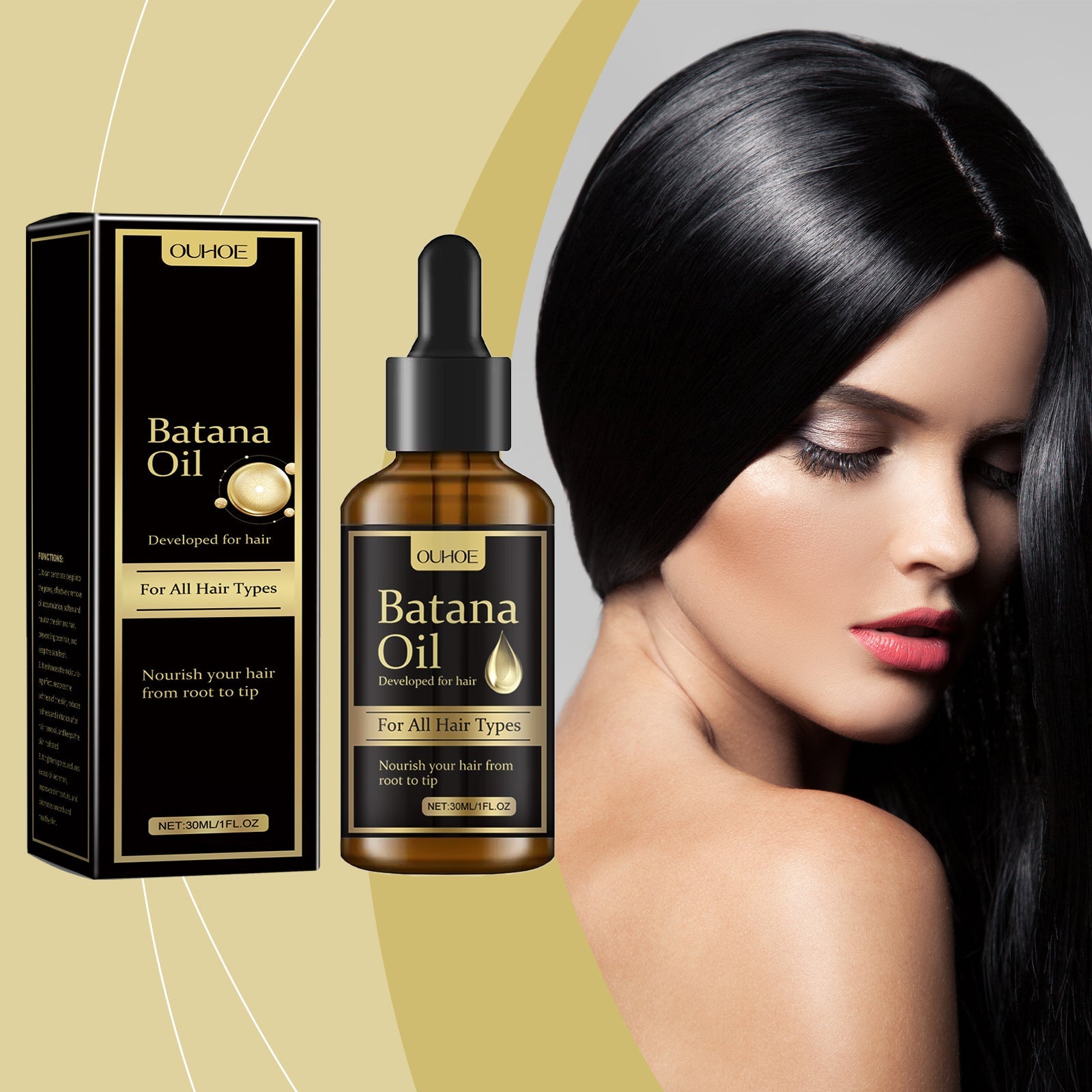 Batana Hair Care Essential Oil, Nourishing And Moisturizing Soft Repair Vitamin E Nourishes The Scalp And Gives It A Glowing Glow