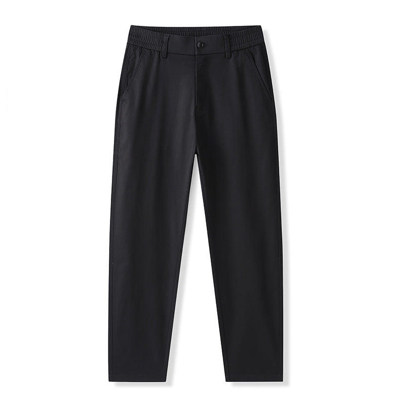 Slim Fit Ice Silk Casual Trousers for Men