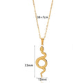 Spirit Snake Pendant Retro Style Personalized Necklace Women's Stainless Steel Gold Plated