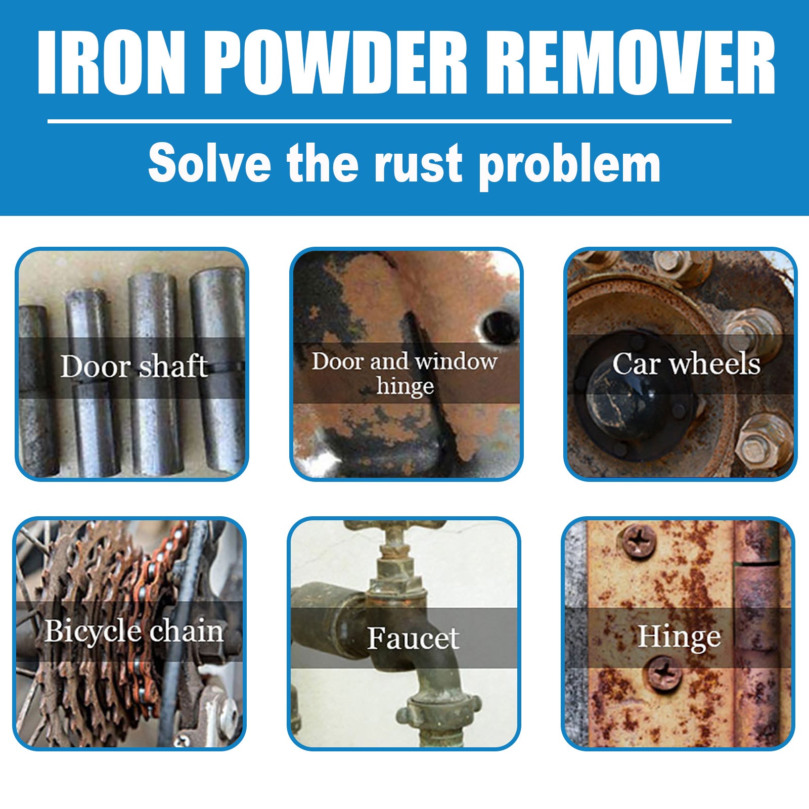HOMONTH Iron Powder Remover, Decontamination Refurbishing Spray For Metal Parts Of Bicycle Wheels