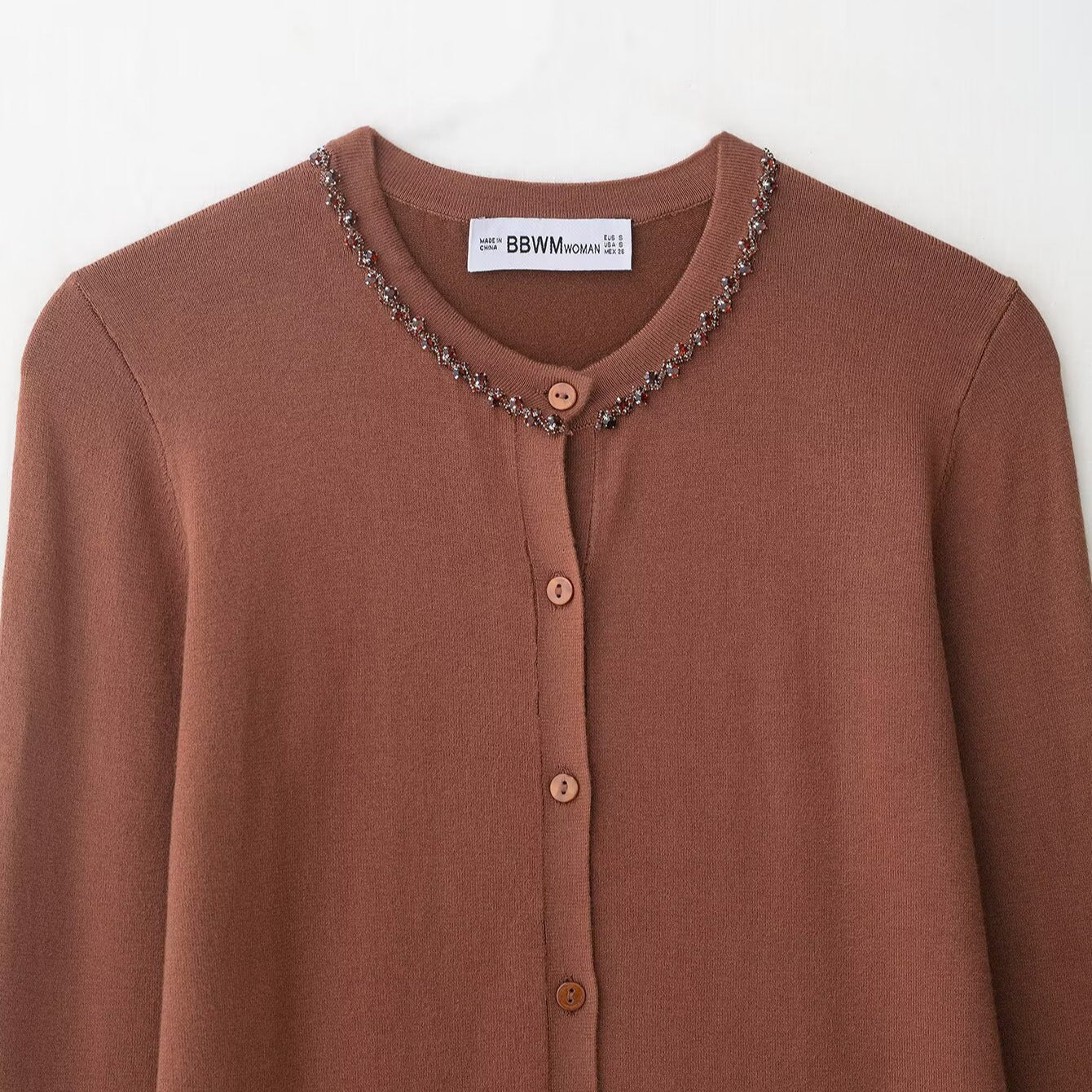 Jewelry cardigan knit sweater