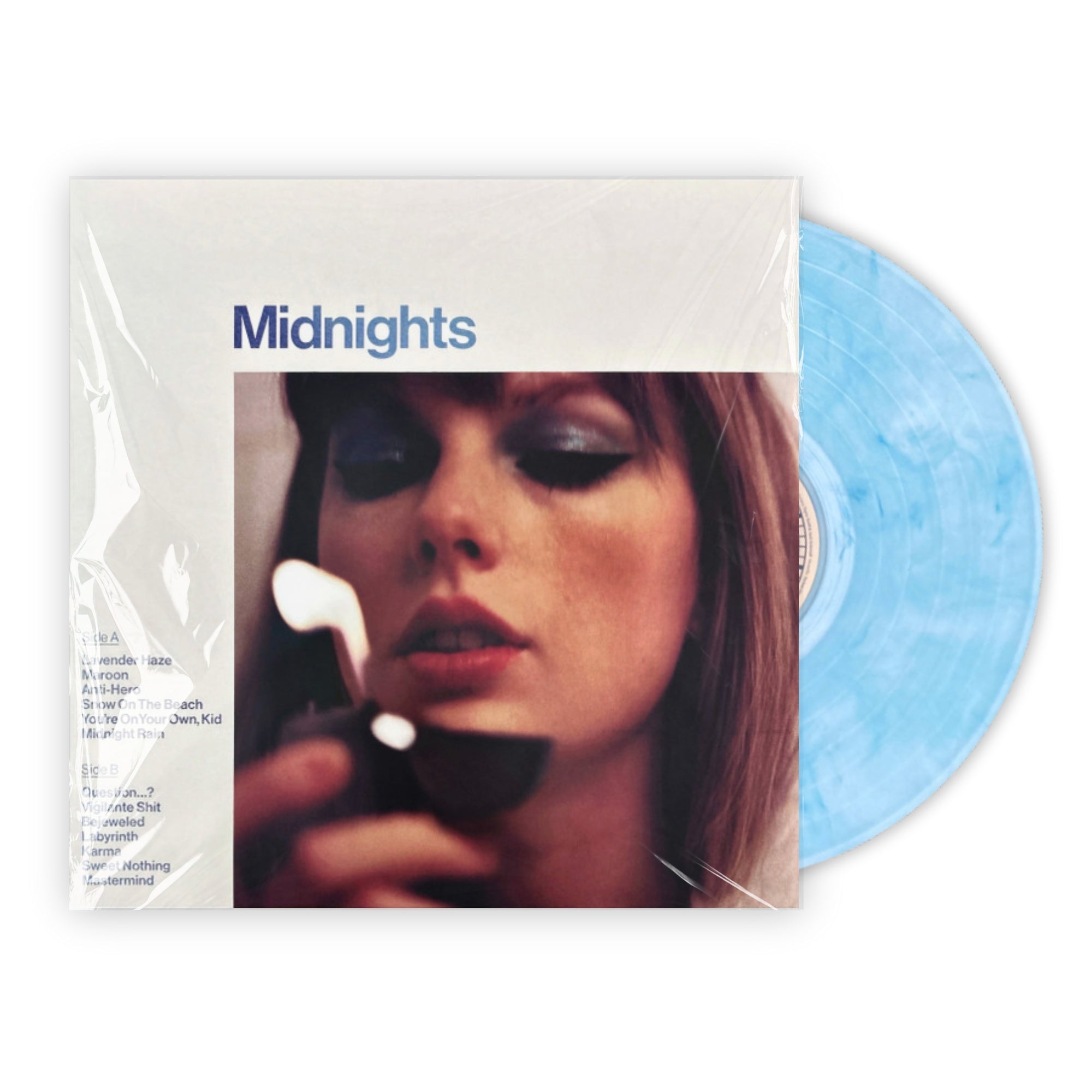 Taylor Swift - Evermore (Translucent Green Vinyl/2LP) & Midnights (X) (Moonstone Blue LP Vinyl) & Lover & Red