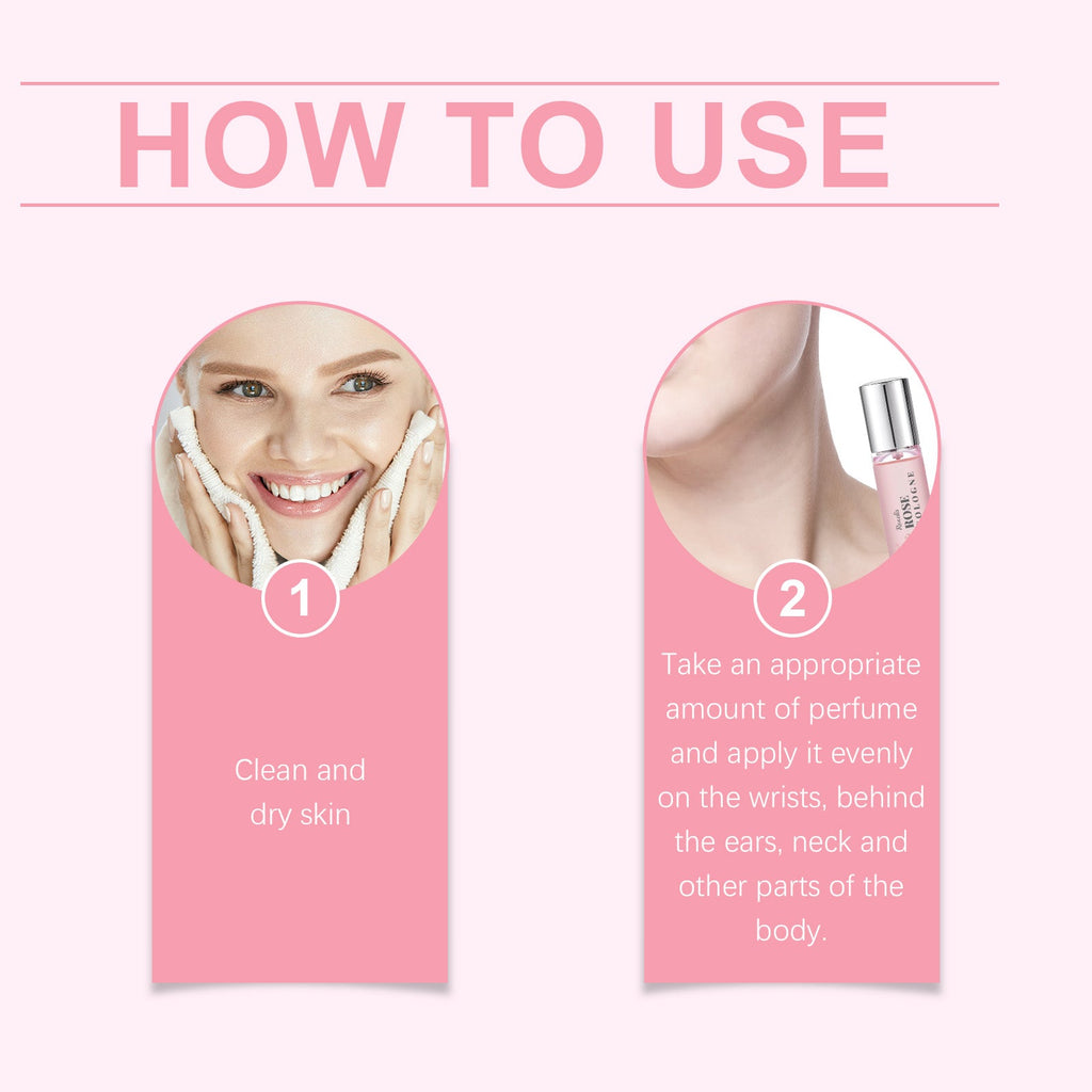 Rose Elegant Roll-On Perfume Women's Wrist Long-Lasting Light Fragrance Fresh Floral Roses Keep Perfume Perfume
