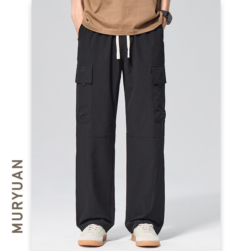 Style Men's Ice Silk Nylon Cargo Pants