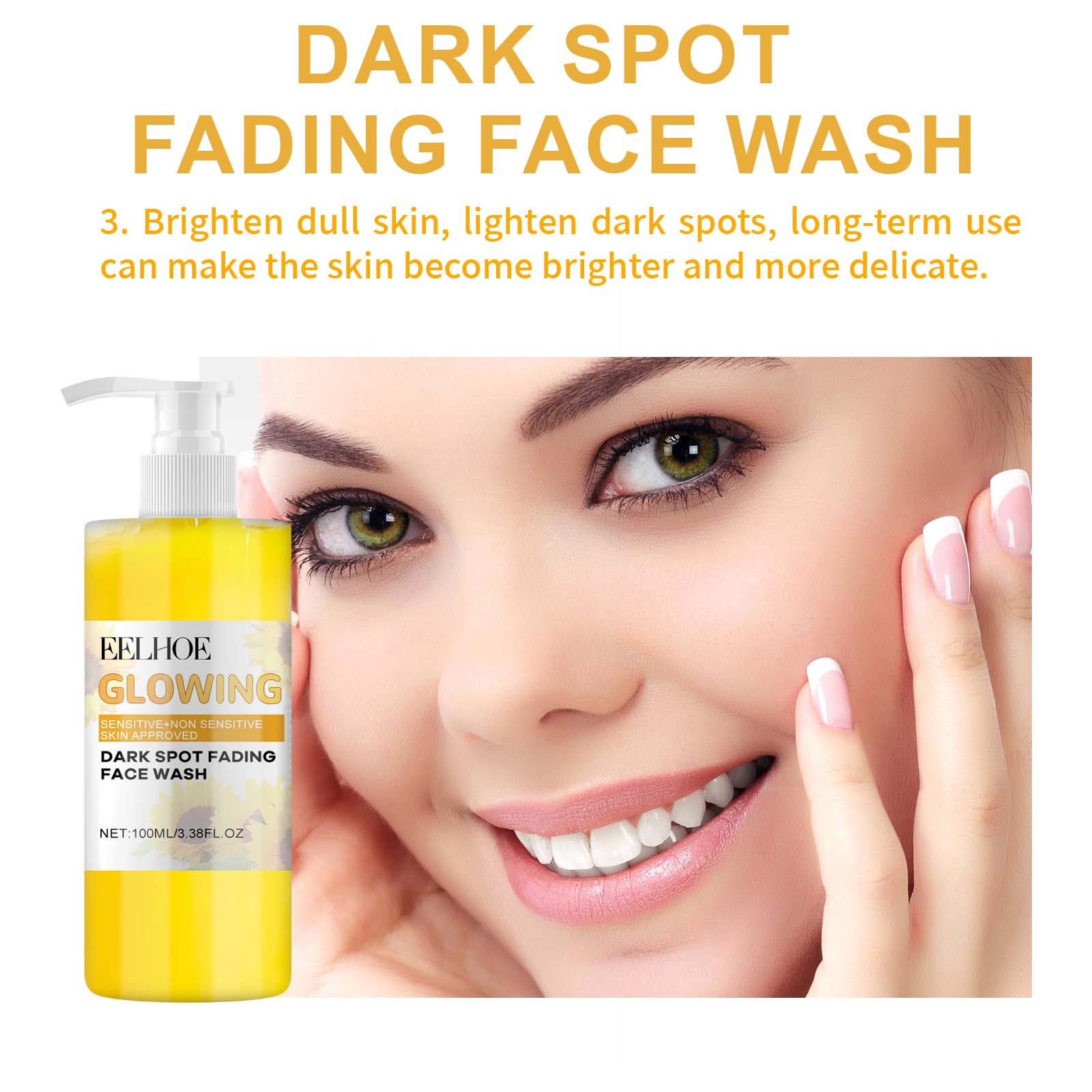 Turmeric Whitening Cleanser Deep Cleansing Face To Remove Makeup Refreshing And Non-Tight Turmeric Cleanser