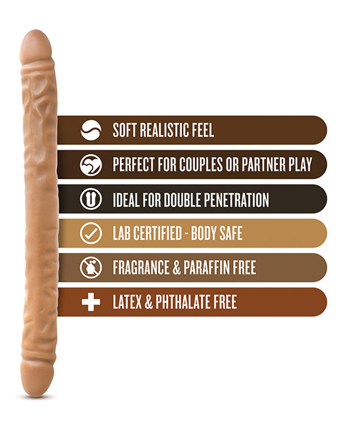 Blush Dr Skin 18" Big Dildo | Double Dildo | Mocha Giant Dildo | Double Sided Dildo | Monster Dildo